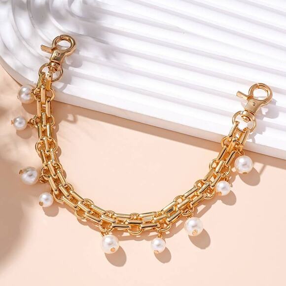 Decorative Chain and Pearl Beads Purse Bag Charm - Picture 1 of 4